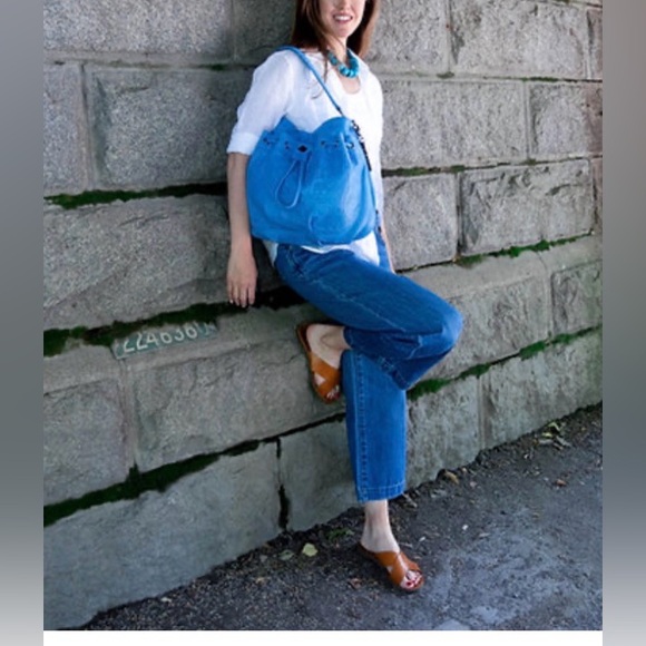 ❤️ Sharif Firenze Red Hieroglyphics Leather Drawstring Shoulder Bag ~ Excellent - Picture 14 of 15